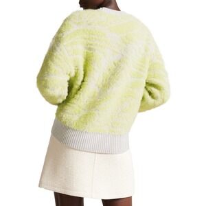 TED BAKER LONDON woman Sz 5 Marrlo jacquard easy fit wool blend sweater